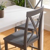 Walker Edison 4 Person Modern Farmhouse Wood Small Dining Table with 4 Chairs Set for Dining Room Kitchen, 48 Inch, White(White and Grey)