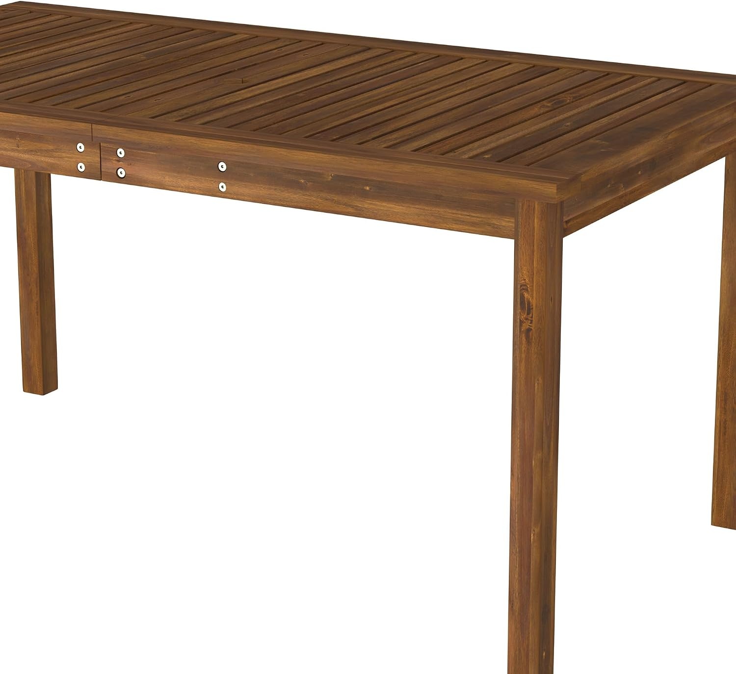 image:imageWalker Edison Dominica Contemporary Slatted Outdoor Dining Table 34 Inch Dark BrownDark Brown