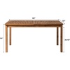 Walker Edison Dominica Contemporary Slatted Outdoor Dining Table, 34 Inch, Dark Brown(Dark Brown)