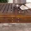 Walker Edison Dominica Contemporary Slatted Outdoor Dining Table, 34 Inch, Dark Brown(Dark Brown)