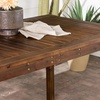 Walker Edison Dominica Contemporary Slatted Outdoor Dining Table, 34 Inch, Dark Brown(Dark Brown)