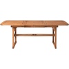 Walker Edison Maui Modern Solid Acacia Wood Slatted Patio Dining Table, 78 Inch, Brown(Brown)