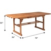 Walker Edison Maui Modern Solid Acacia Wood Slatted Patio Dining Table, 78 Inch, Brown(Brown)