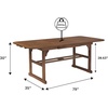 Walker Edison Maui Modern Solid Acacia Wood Slatted Patio Dining Table, 78 Inch, Brown(Dark Brown)