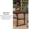 Walker Edison Maui Modern Solid Acacia Wood Slatted Patio Dining Table, 78 Inch, Brown(Dark Brown)