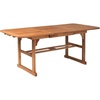 Walker Edison Maui Modern Solid Acacia Wood Slatted Patio Dining Table, 78 Inch, Brown(Brown)