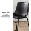 Walker Edison Douglas Urban Industrial Faux Leather Armless Dining Chairs, Set of 2, Navy Blue(Black)