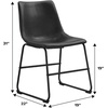 Walker Edison Douglas Urban Industrial Faux Leather Armless Dining Chairs, Set of 2, Navy Blue(Black)
