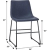 Walker Edison Douglas Urban Industrial Faux Leather Armless Dining Chairs, Set of 2, Navy Blue(Navy Blue)
