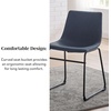 Walker Edison Douglas Urban Industrial Faux Leather Armless Dining Chairs, Set of 2, Navy Blue(Navy Blue)