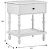 Walker Edison EZ Assembly Traditional Solid Wood Twin Spindle Post Bed, Vintage Bed Frame, No Box Spring Required, Bed Frame with Headboard and Nightstand, Twin Size, White