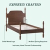 Walker Edison EZ Assembly Traditional Solid Wood Twin Spindle Post Bed, Vintage Bed Frame, No Box Spring Required, Twin Bed Frame with Headboard and Nightstand, Twin Size, Dark Brown