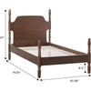 Walker Edison EZ Assembly Traditional Solid Wood Twin Spindle Post Bed, Vintage Bed Frame, No Box Spring Required, Twin Bed Frame with Headboard and Nightstand, Twin Size, Dark Brown