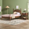 Walker Edison EZ Assembly Traditional Solid Wood Twin Spindle Post Bed, Vintage Bed Frame, No Box Spring Required, Twin Bed Frame with Headboard and Nightstand, Twin Size, Dark Brown