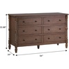 Walker Edison Solid Wood Spindle Vivienne EZ Assembly 1-Drawer Nightstands and 6-Drawer Dresser, 3-Piece, Dark Brown