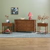 Walker Edison Solid Wood Spindle Vivienne EZ Assembly 1-Drawer Nightstands and 6-Drawer Dresser, 3-Piece, Dark Brown