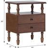Walker Edison Solid Wood Spindle Vivienne King Bed with Two EZ Assembly 2-Drawer Nightstands and a 6-Drawer Dresser, 4-Piece, Dark Brown