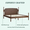 Walker Edison Solid Wood Spindle Vivienne King Bed with Two EZ Assembly 2-Drawer Nightstands and a 6-Drawer Dresser, 4-Piece, Dark Brown