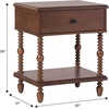 Walker Edison Solid Wood Spindle Vivienne Twin Bed EZ Assembly™ Premium 1-Drawer Nightstand and 6-Drawer Dresser, 3-Piece, Dark Brown