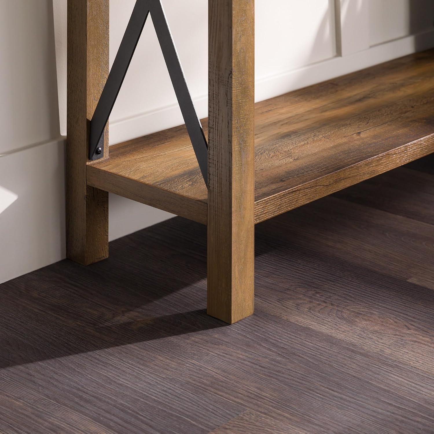 image:imageWalker Edison Sedalia Modern Farmhouse Metal X Entry Table 46 Inch Rustic OakRustic Oak