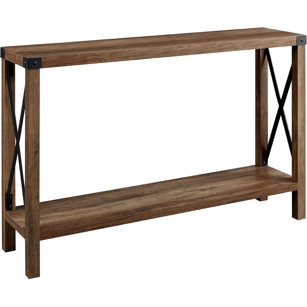 image:imageWalker Edison Sedalia Modern Farmhouse Metal X Entry Table 46 Inch Rustic OakRustic Oak
