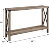 Walker Edison Sedalia Modern Farmhouse Metal X Entry Table, 46 Inch, Rustic Oak(Grey)