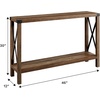 Walker Edison Sedalia Modern Farmhouse Metal X Entry Table, 46 Inch, Rustic Oak(Rustic Oak)