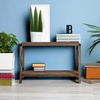 Walker Edison Sedalia Modern Farmhouse Metal X Entry Table, 46 Inch, Rustic Oak(Rustic Oak)