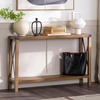 Walker Edison Sedalia Modern Farmhouse Metal X Entry Table, 46 Inch, Rustic Oak(Rustic Oak)