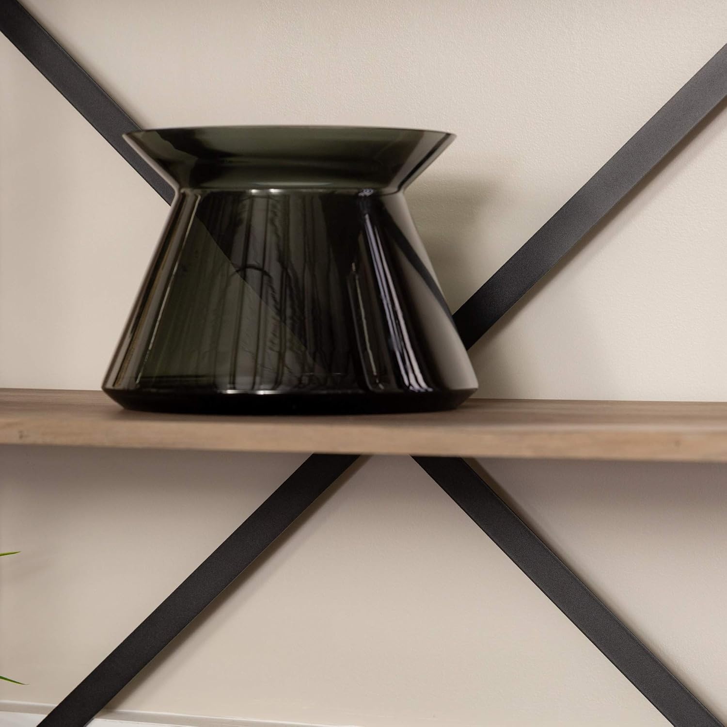 image:imageWalker Edison Andersen Urban Industrial Metal X Back 4 tier Bookshelf 64 Inch Rustic OakXback Grey Wash