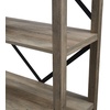 Walker Edison Andersen Urban Industrial Metal X Back 4 tier Bookshelf, 64 Inch, Rustic Oak(X-back Grey Wash)