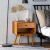 Walker Edison Mid Century Modern 1-Drawer Nightstand Bedroom Storage Drawer and Shelf Bedside End Table, 24 Inch, Walnut(Caramel)