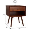Walker Edison Mid Century Modern 1-Drawer Nightstand Bedroom Storage Drawer and Shelf Bedside End Table, 24 Inch, Walnut(Walnut)