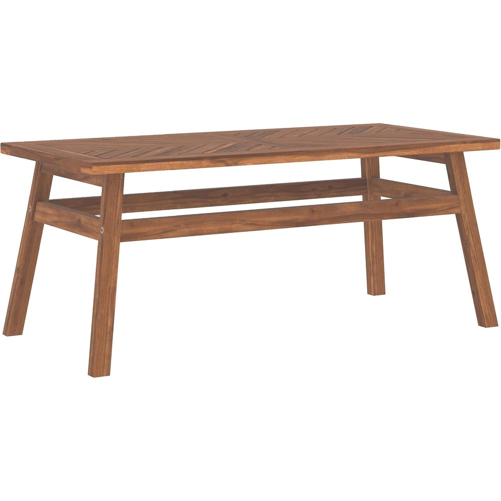 image:imageWalker Edison Outdoor Patio Wood Chevron Rectangle Coffee Table All Weather Backyard Conversation Garden Poolside Balcony 42 Inch BrownBrown