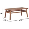 Walker Edison Outdoor Patio Wood Chevron Rectangle Coffee Table All Weather Backyard Conversation Garden Poolside Balcony, 42 Inch, Brown(Brown)