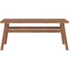 Walker Edison Outdoor Patio Wood Chevron Rectangle Coffee Table All Weather Backyard Conversation Garden Poolside Balcony, 42 Inch, Brown(Brown)